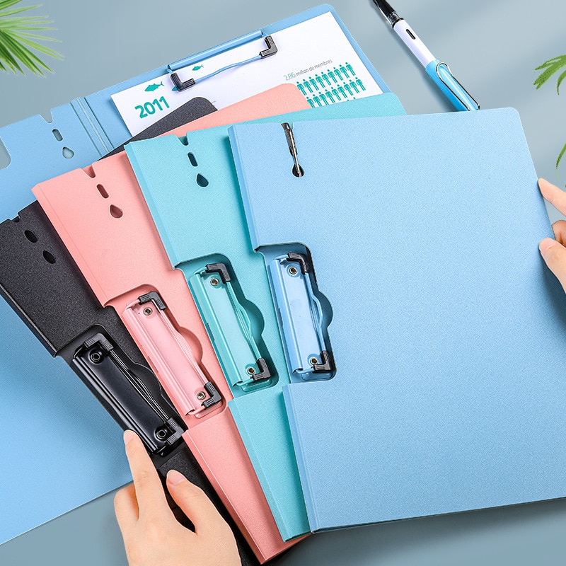 Retro Single-Double Clip Morandi A4 File Folder Writing Board Organizer for Documents Diary Planner Office Stationery Storage