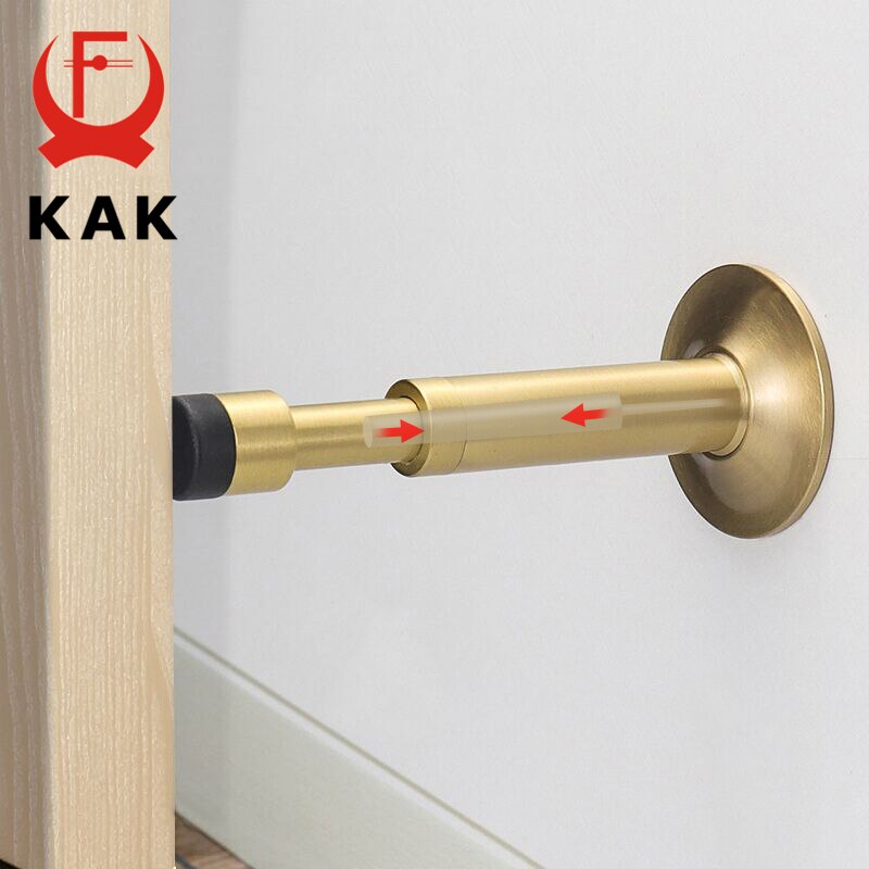 KAK-Tope de puerta silencioso hidráulico de cobre puro, Tope de puerta de piso, parachoques montado en la pared, Hardware táctil de puerta no magnético