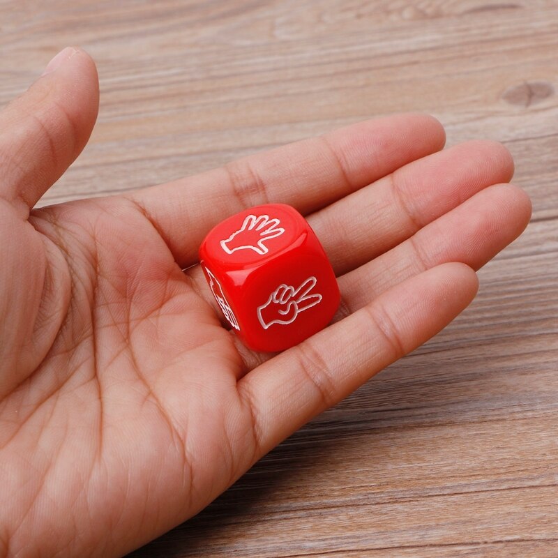 1PC 6-Seite 20mm Acryl Trinken Spiel Würfel Rock Papier Schere Finger-vermute Glücksspiel Spielzeug