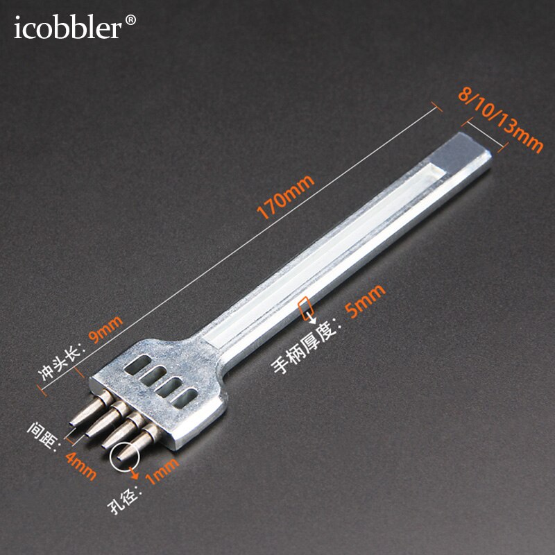 Profession Leather Hole Punch Tools Set Cutting Stitch for Wallet Belt DIY Die Chisel Kit Leathercraft, 4mm Spacing 1mm Diameter