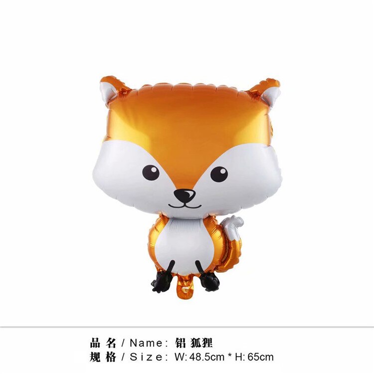 Cartoon Animal Foil Balloons squirrel Ballon Fox flamingos Air balloon Birthday party decorations Kids hedgehog Inflatable toys: fox