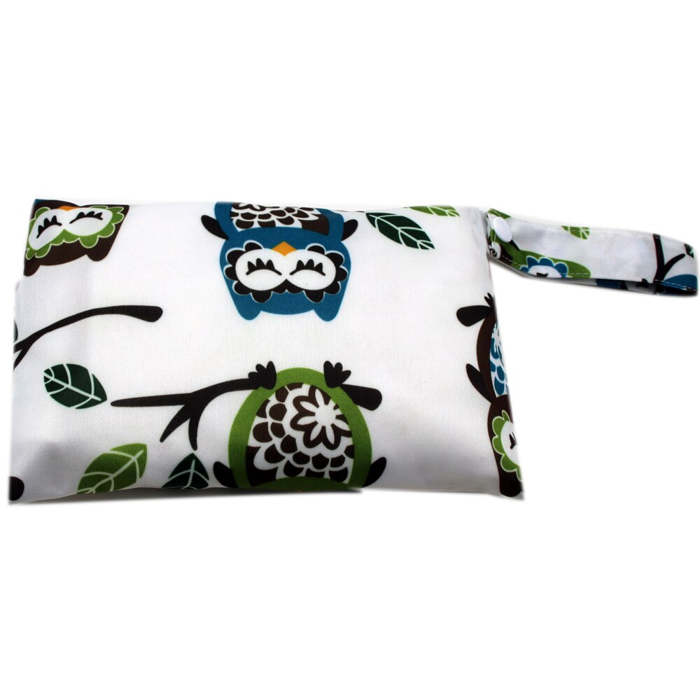 5 teile/los PUL nass Tasche Baby Wasserdichte Tuch Windel Tasche wiederverwendbar Baby Windel Tasche Reißverschluss Drucken Nassen Taschen 14x20 cm