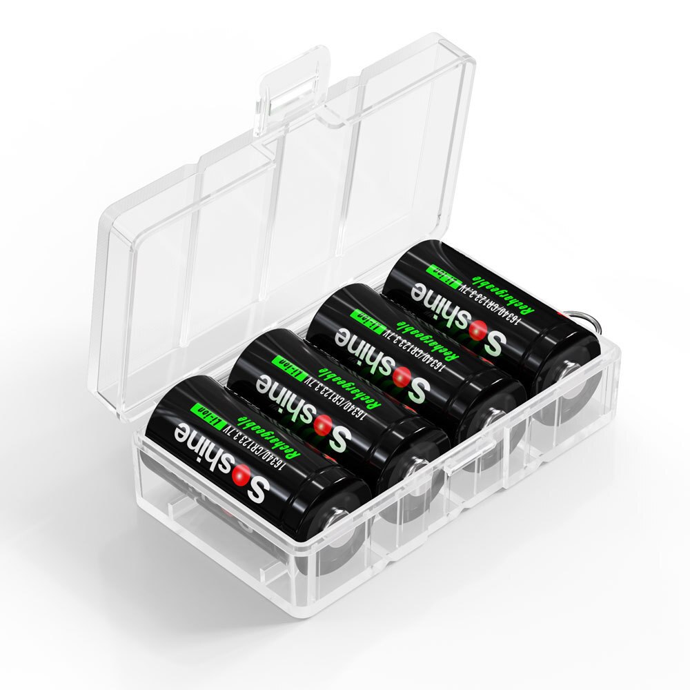 4 Slots RCR123 CR123A 16340 Batterij Opbergdozen Case Transparant Hard Plastic Voor 4 Stuks 16340 Batterij Houder Container Box