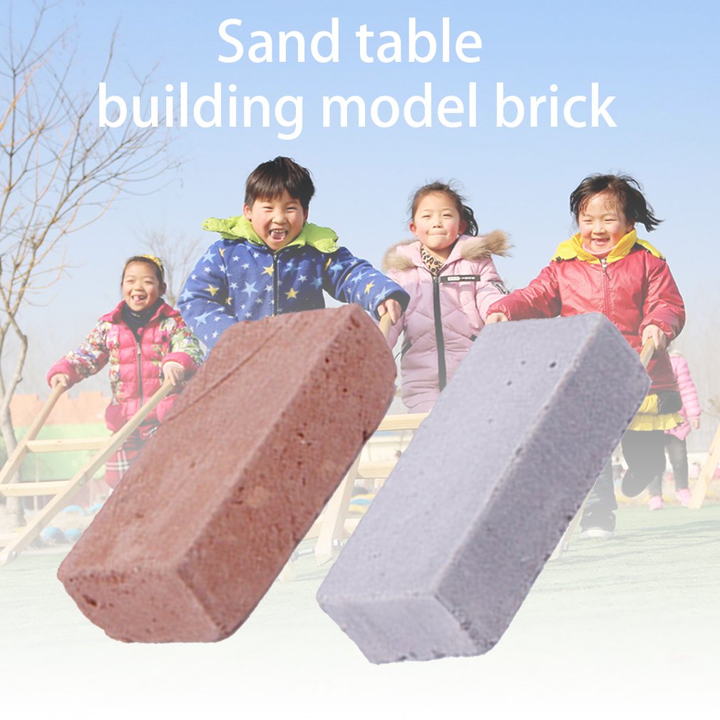 Kleuterschool Kinderen Diy Handleiding Les Zand Tafel Building Model Bakstenen Gebouw Huis Simulatie Mini Rode Baksteen Groene Tegel