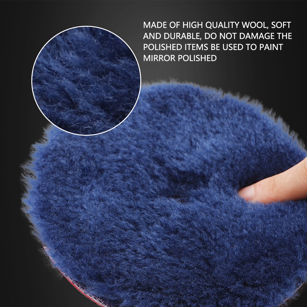 (Single ) SPTA 3&quot;/5&quot;/6&quot; Polishing Pad High Density Lambs Long Hair Wool Pads for RO DA Polisher Buffing Waxing