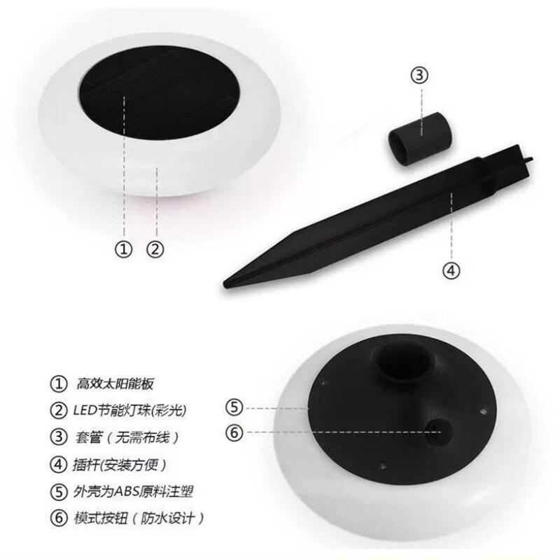 4 st solcellslampa rgb färgbyte fyrkantig trädgårdslampa 8 lägen rund rgb färgglad växlande underjordisk belysning lampor för gård dec