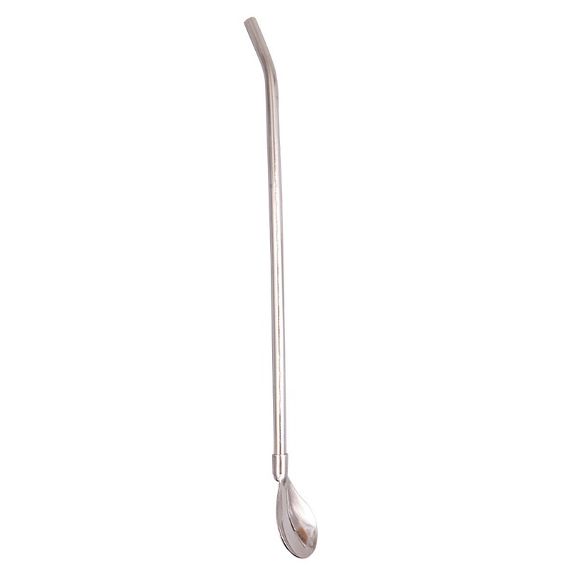 Eco Freundliche 304 Edelstahl wiederverwendbar Strohhalme Löffel Bahre Trinken Strohhalme Kaffee Strohhalme Löffel 215mm: Silber-