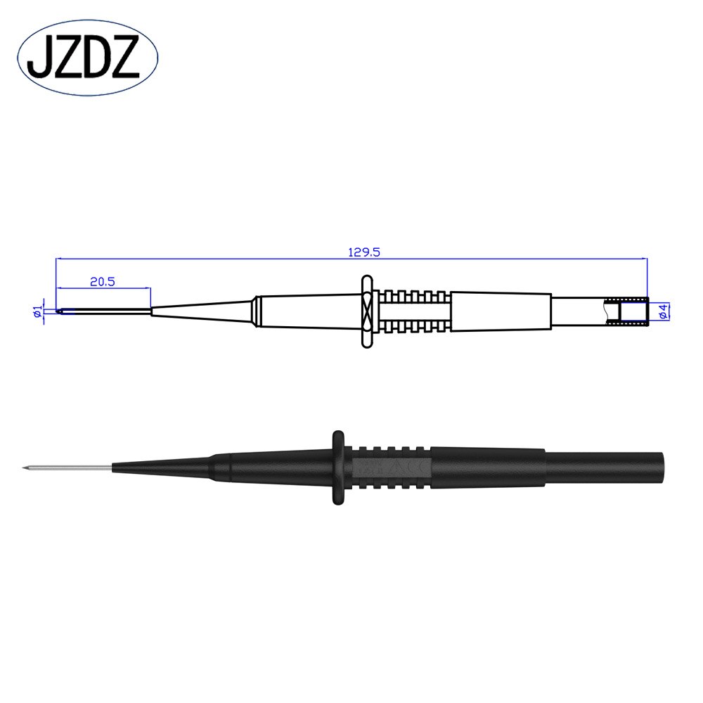 JZDZ 2pcs Test Pin 1mm Test Probe Tips Electrical Connector 4mm female banana plug Multi-meter Needle J.30011