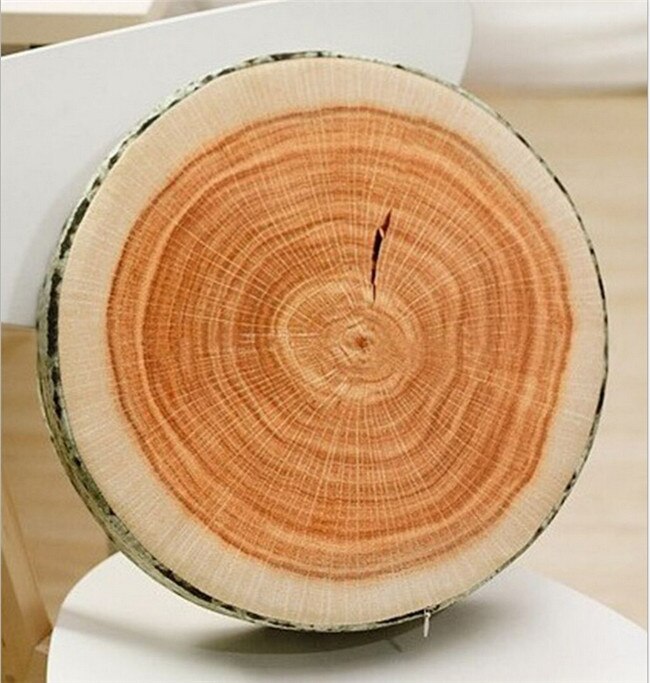 Stump Vormige Kussens Kussen Thuis Auto Decor Leuke Ronde Woods Graan Zachte Pluche Stoel Zitkussen Kussen: Round