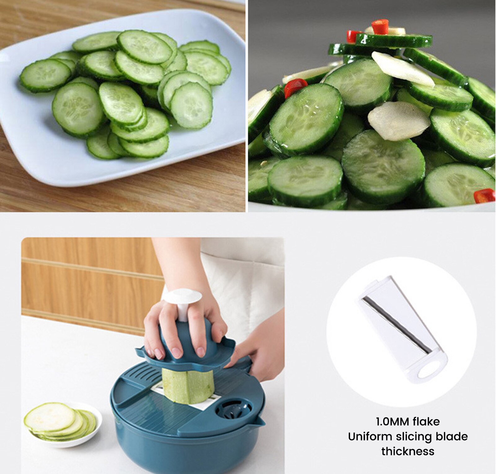 12 In 1 Multifunctional Round Vegetable Cutter Slicer Chopper Dicer Shredder Veggie Spiralizer Kitchen Manual Food Processor