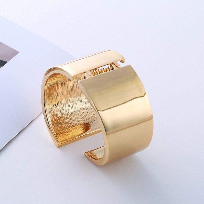 Asymmetrische Spiegel Metaal Open Manchet Armband Armbanden Voor Vrouwen Charm Brede Armband Dames Vrouwelijke Sieraden