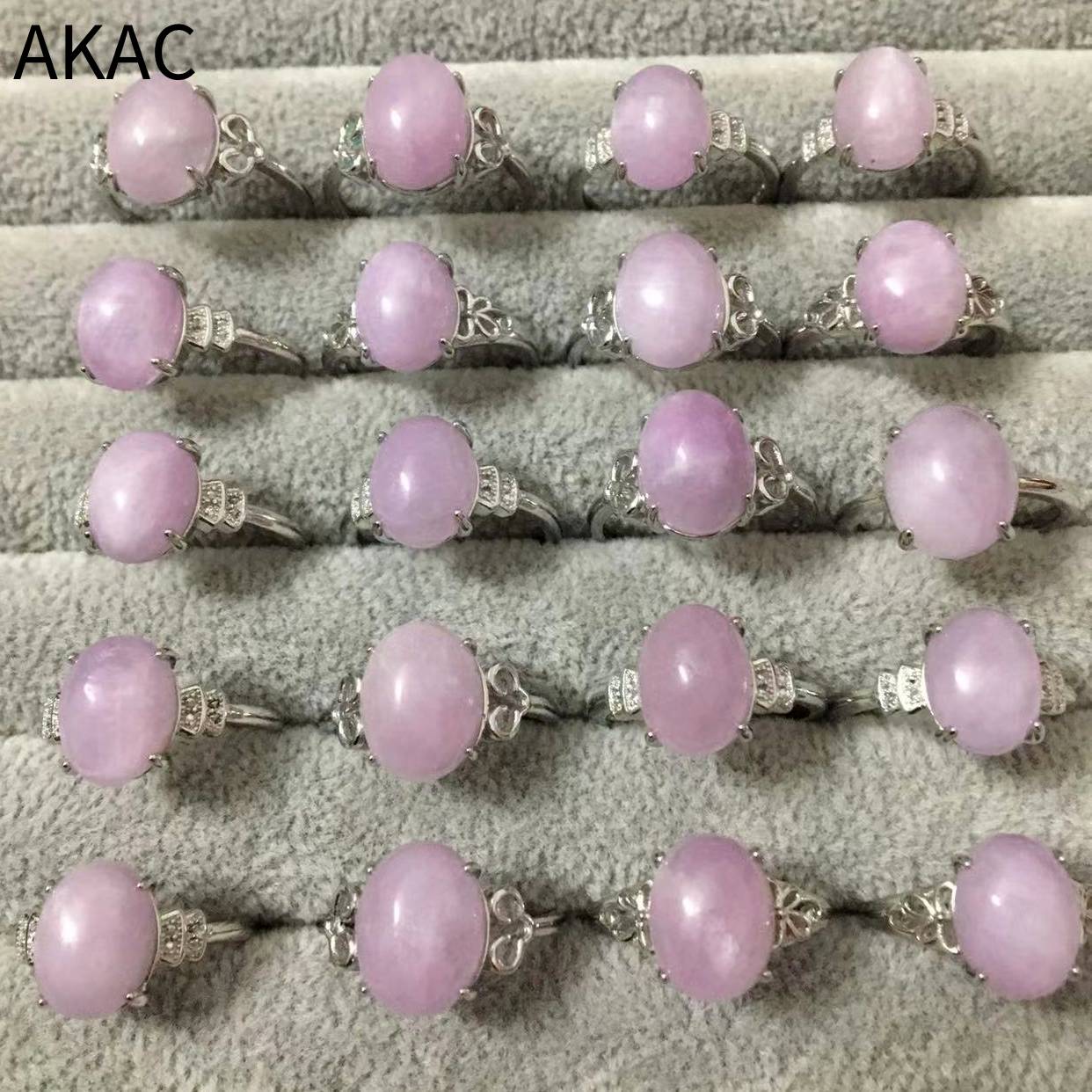 3 Ringen Akac Approx8 * 10Mm Natuurlijke Kunzite Verstelbare Vrouwen Ring Willekeurig Sturen
