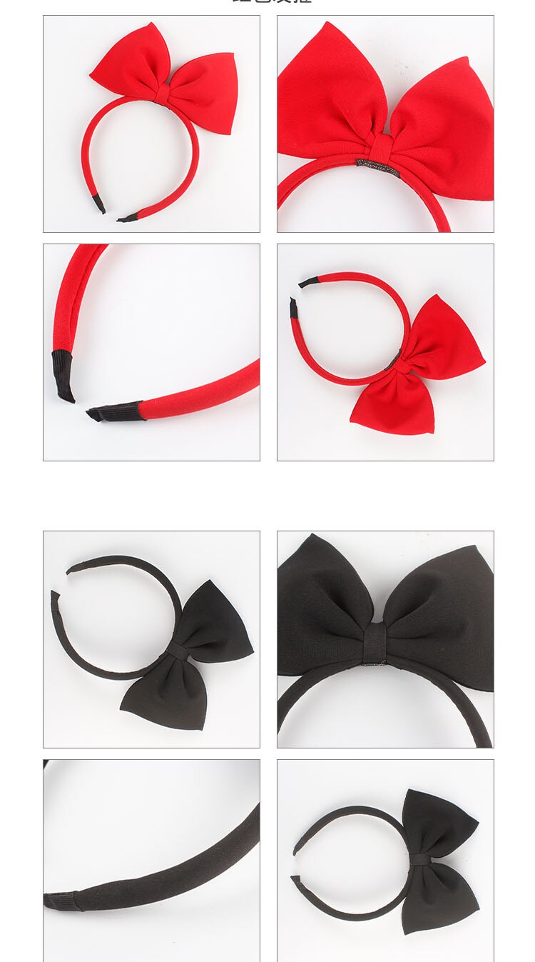 Mignon rouge grand nœud cheveux coton bandeau lolita bandeau cheveux grand nœud papillon bandeaux fille tête cerceau filles cheveux accessoires