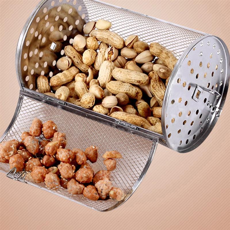 Rotisserie roterande stekbur grilltillbehör airfryer grill slitstark rullkorg rostfritt stål bbq