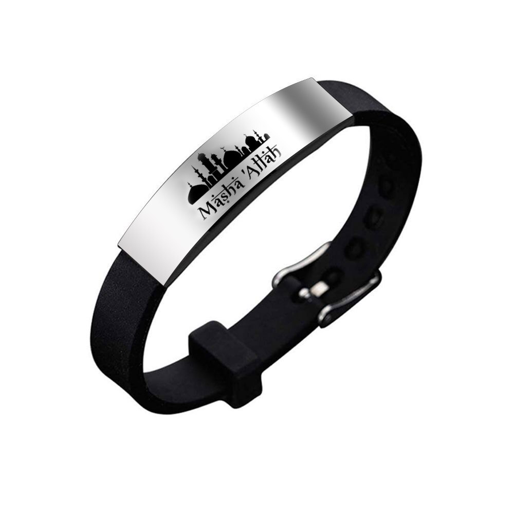 Nahen Osten Muslimischen Islamischen Edelstahl Silikon Erfrischende Anti-Müdigkeit Energie Armbinde männer Einstellbare Schmuck Zubehör