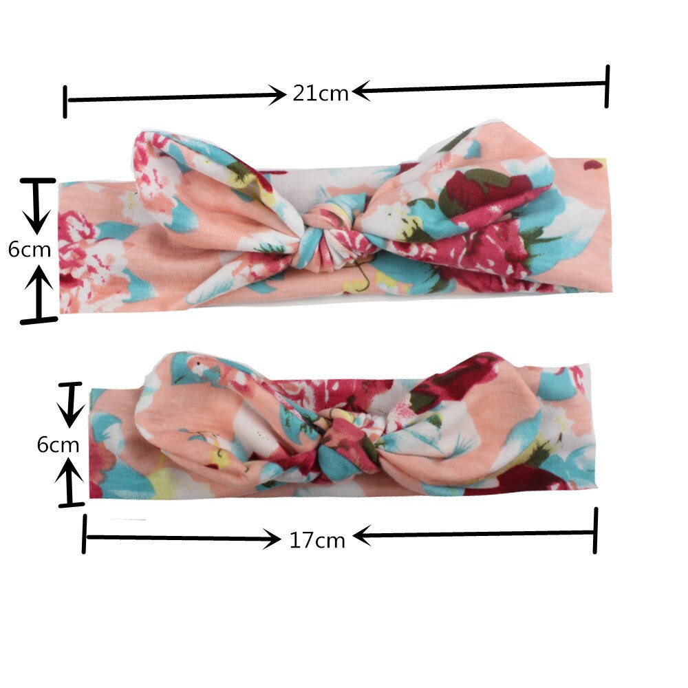 2PCS Mom &amp; Baby Headwear Bowknot Elastic HeadBands for Women Children Turban Baby HeadBands Hair Accessories Family Headbands