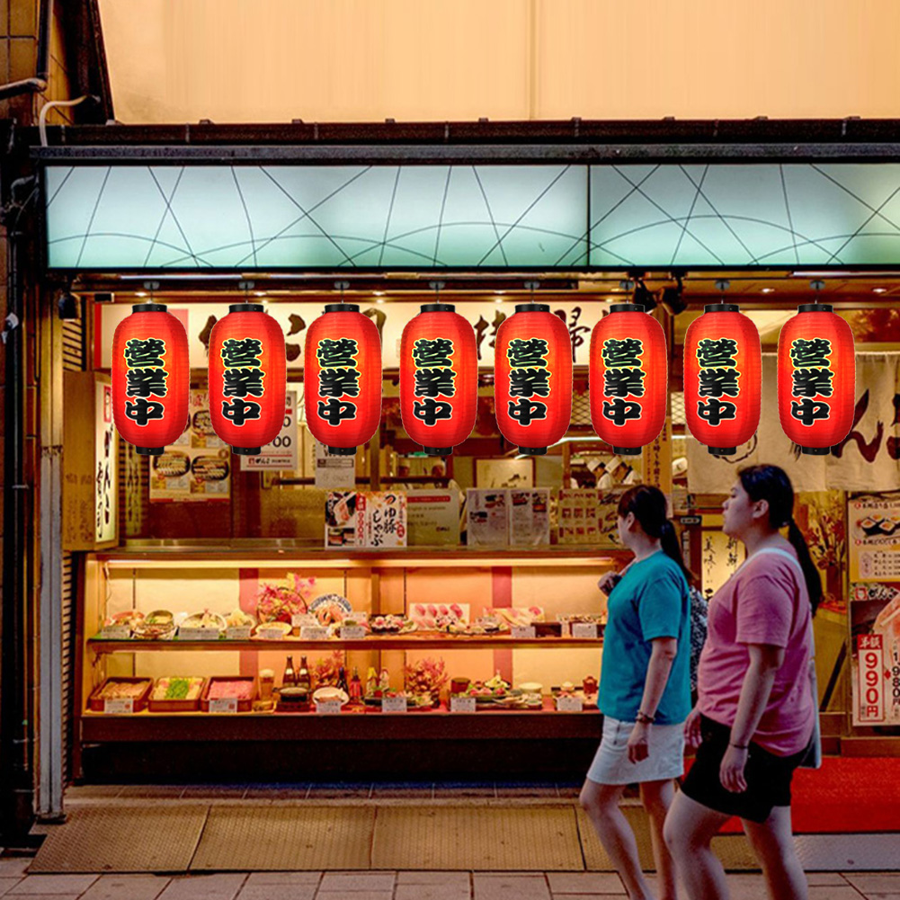 10inch Japanese Lantern LED Light Waterproof Festival Lanterns Restaurant Sign Daily Durability Chochin Pub Cloth Lantern Decor