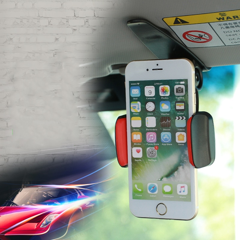 Innovativ universal sikker solskærm biltelefonholder bilnavigationsholder klip installere på spejlhåndtag til mobiltelefon  zy0209