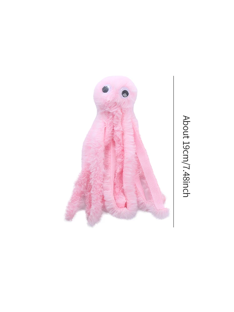 Kattenspeelgoed Schattig Octopus Knuffel Bijtbestendige tanden Interactief spelen Dierbenodigdheden Kat Hondenspeelgoed Octopus: Roze