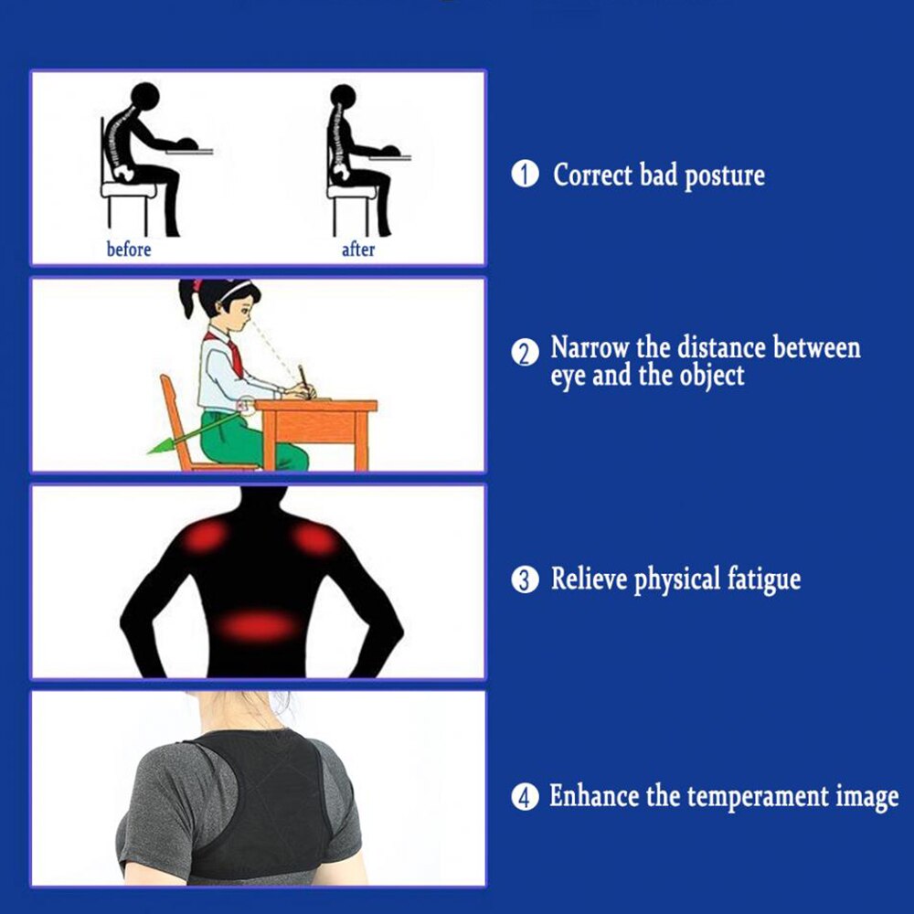 Holdningskorrektor tilbake skulderheling brace støttebelte lindre smerter forbedre thoracal kyfose forhindrer slouching kvinner