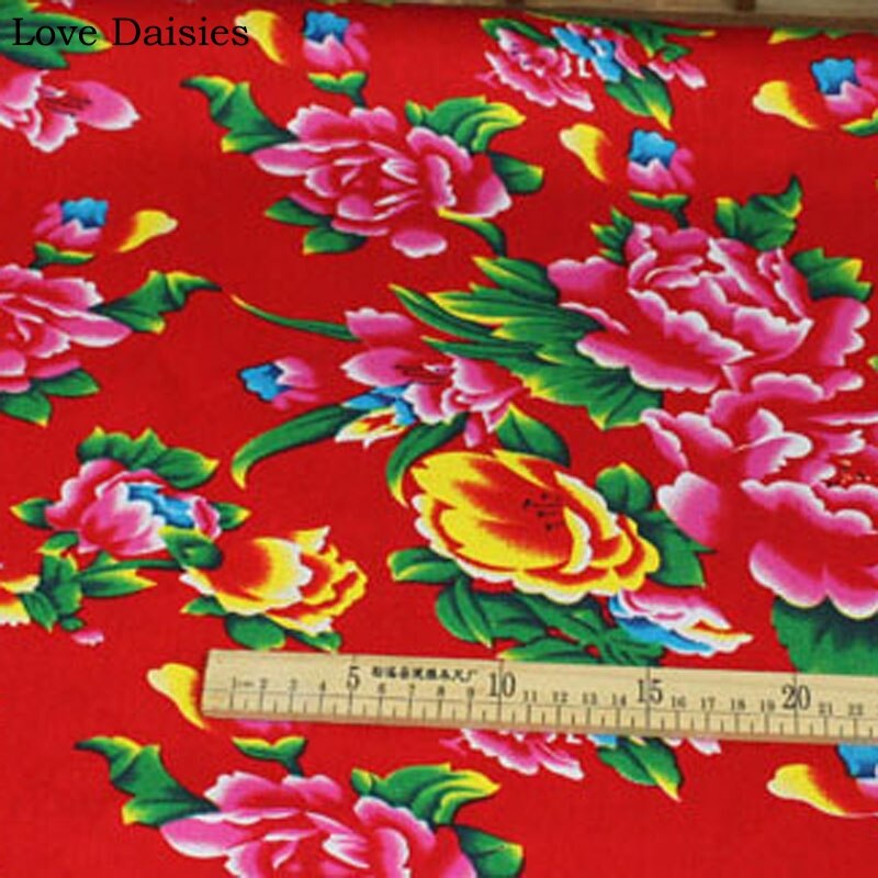 100% baumwolle verrotten SCHWARZ GRÜN BLAU Ethnische Chinesischen Traditionellen Pony Blumen stoffe für DIY Bekleidung Handwerk Tischdecke Kissen Dekor
