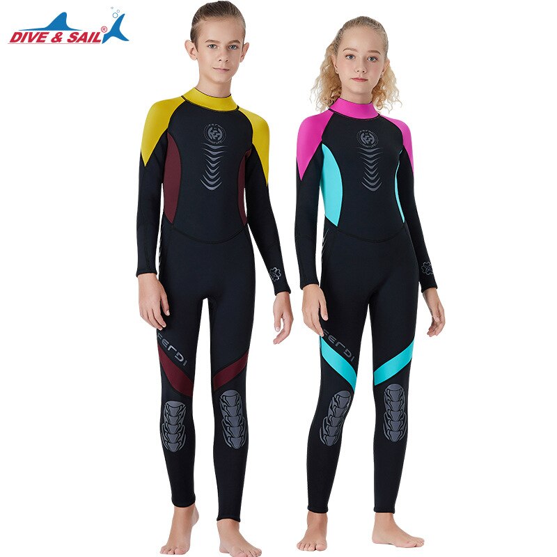 teenage wetsuit 2.5mm neoprene boys girls diving suit keep warm wet suit for cold water full suit for swimming