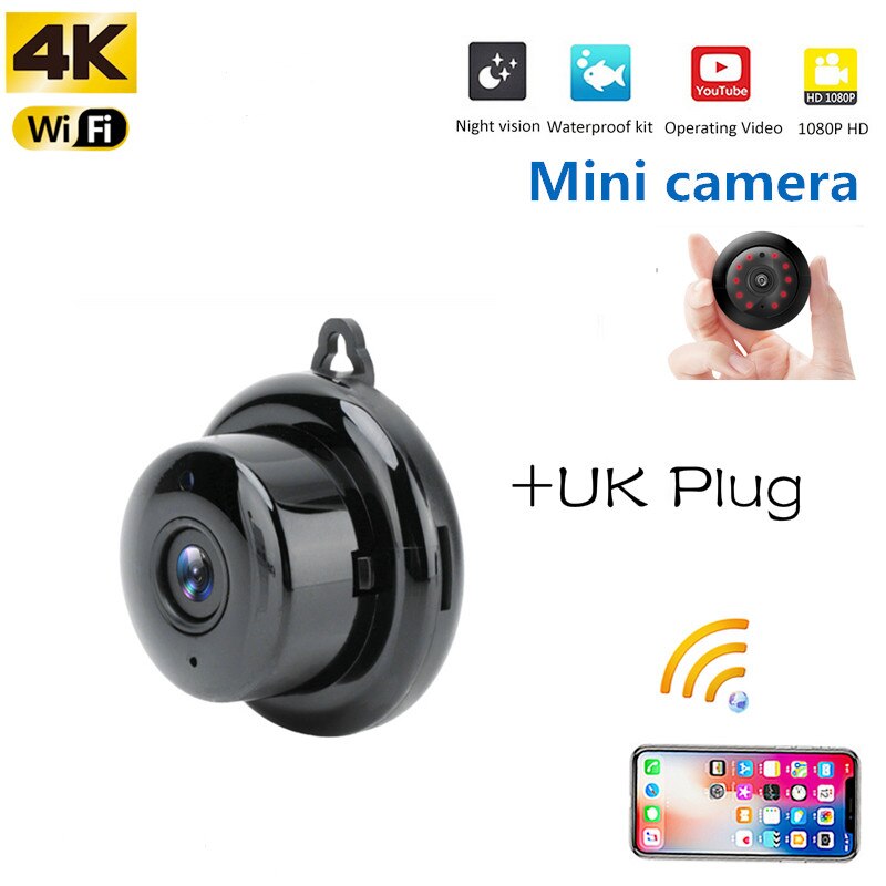 Home V380 2.1mm Lens 1080P Wireless Mini WIFI Night Vision Smart IP Camera Auto Onvif Monitor Baby Monitor Surveillance: UK  plug