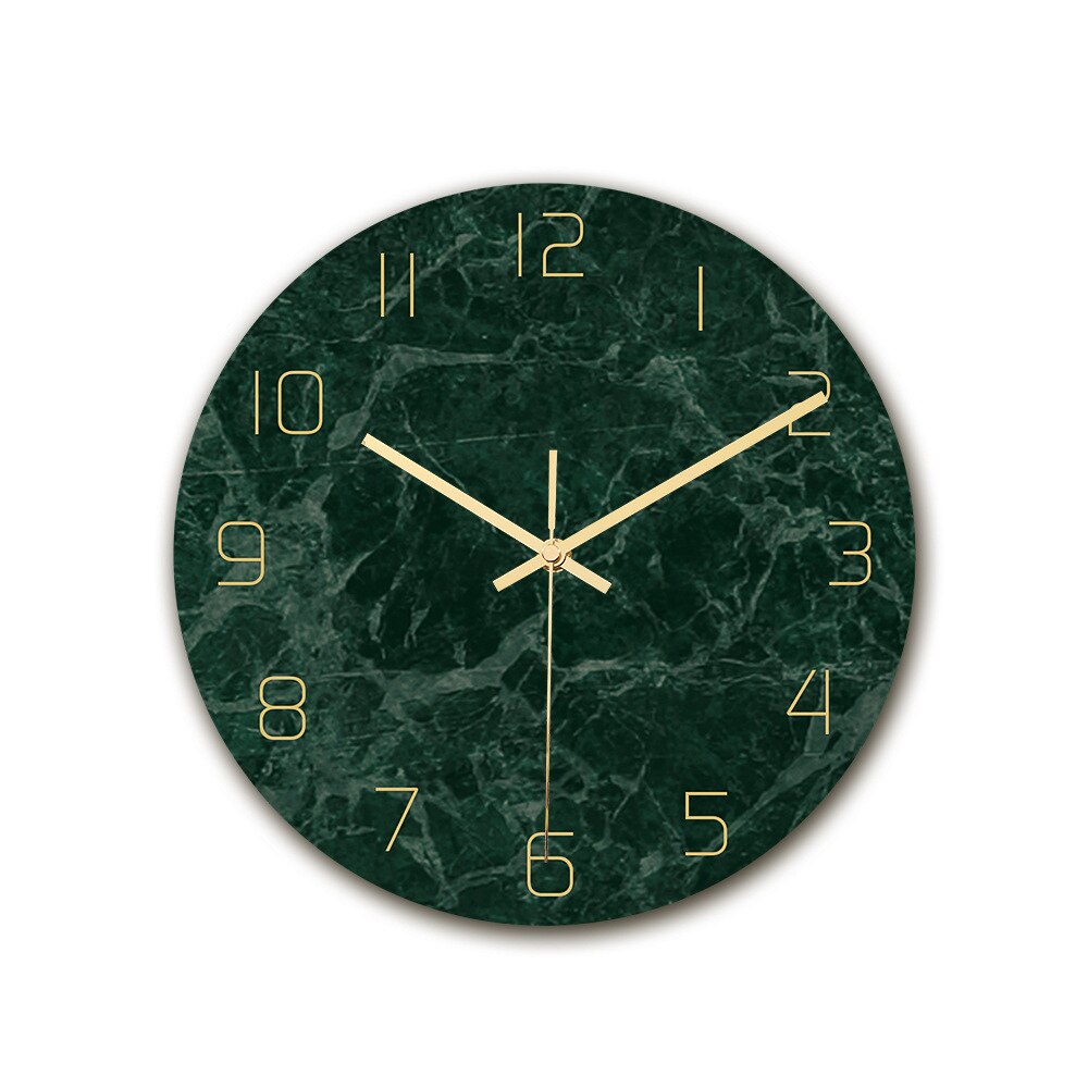 30CM Acrylic Wall Clock Quartz Analog Marble Clock 3D Chic Marble Print Modern Round Wall Watch Nordic Creativity Home Decor: 002