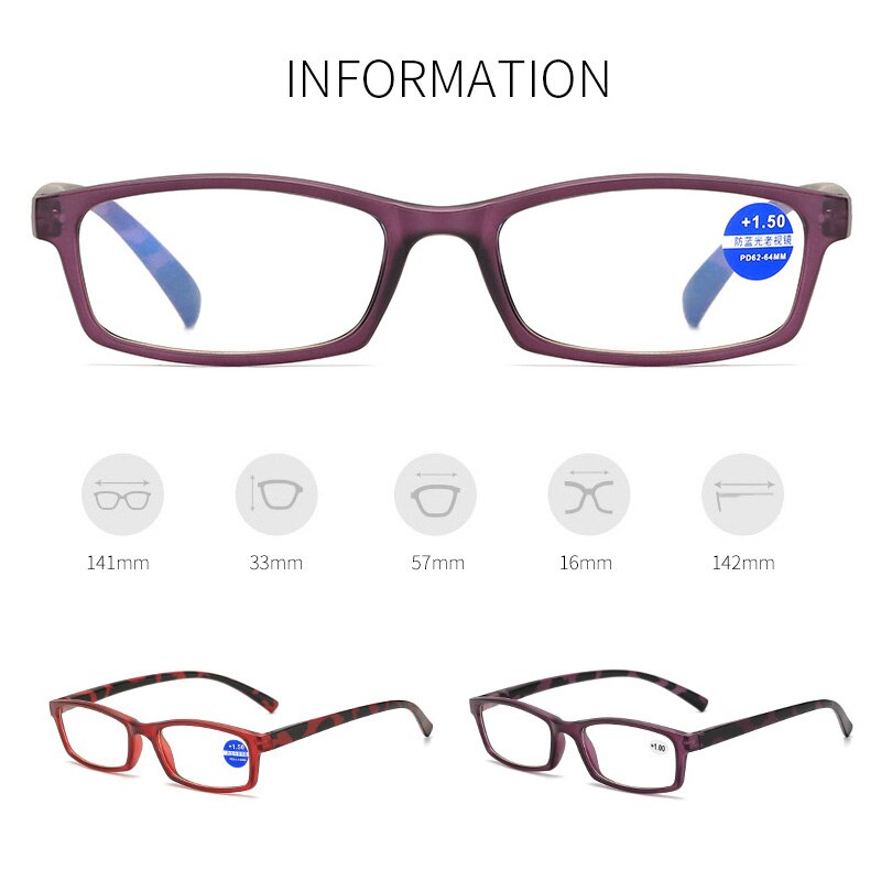 Zilead-Gafas de lectura para padres + 1,5 + 2 + 2,5 + 3 + 3,5 + 4, gafas de miopía, bisagra de cómoda primavera