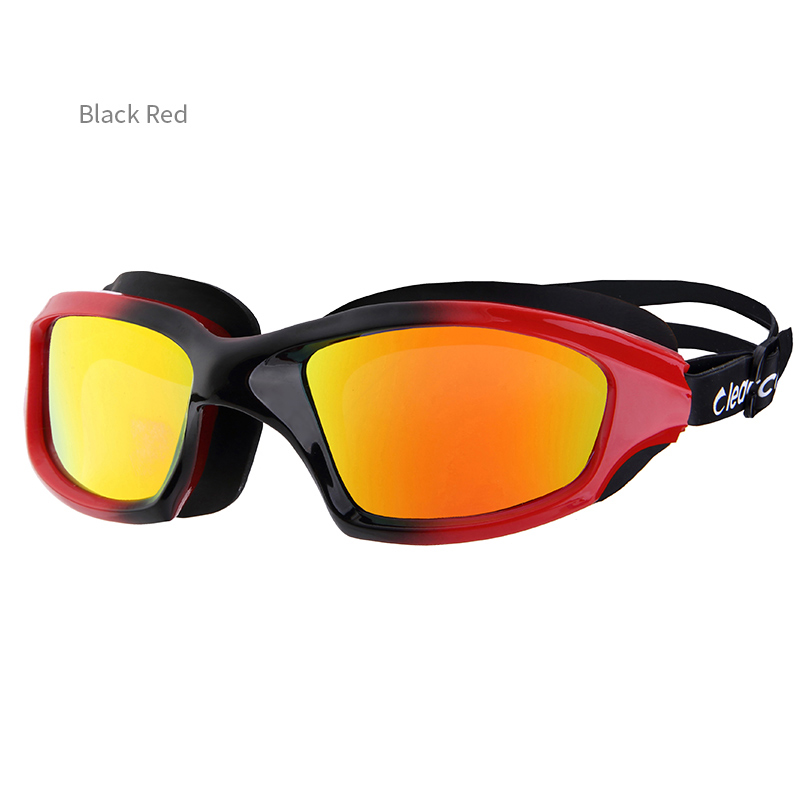 Adult swimming goggles electroplated anti fog waterproof UV resistant high-definition transparent one size fits all adjustable: WHITE