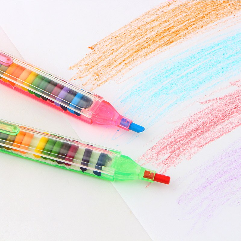 Crayón de cera de 20 colores para niños, bolígrafo de grafiti de colores, , educativo, para pintar y dibujar, suministros escolares, 1 ud.
