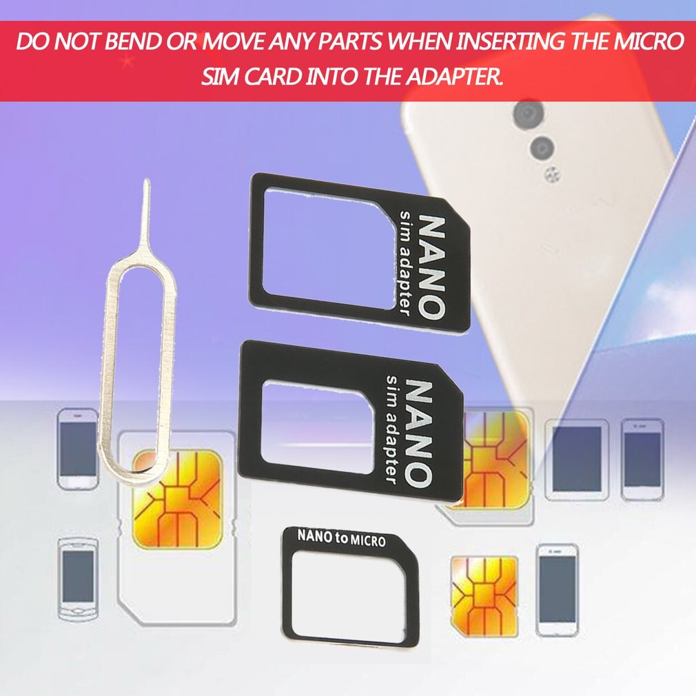 3 in 1 für Nano Sim Adapter und für Mikro Sim Adapter mit einer Nadel für Handy, Mobiltelefon Geräte Kompakte