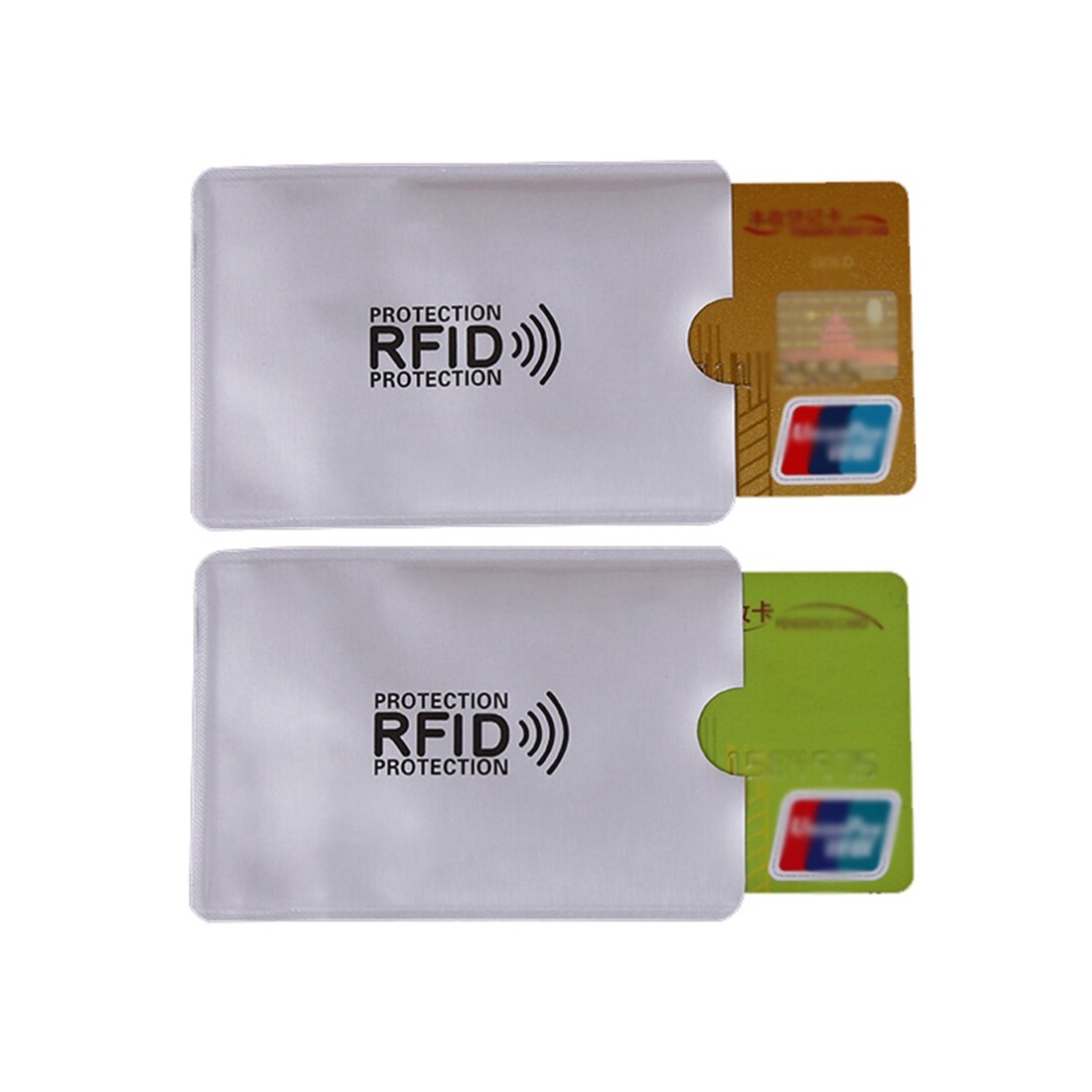 10pz sacchetto di schermatura foglio di alluminio anti-smagnetizzazione della copertura della carta di RFID NFC carta di credito anti-furto pennello ID carta di protezione