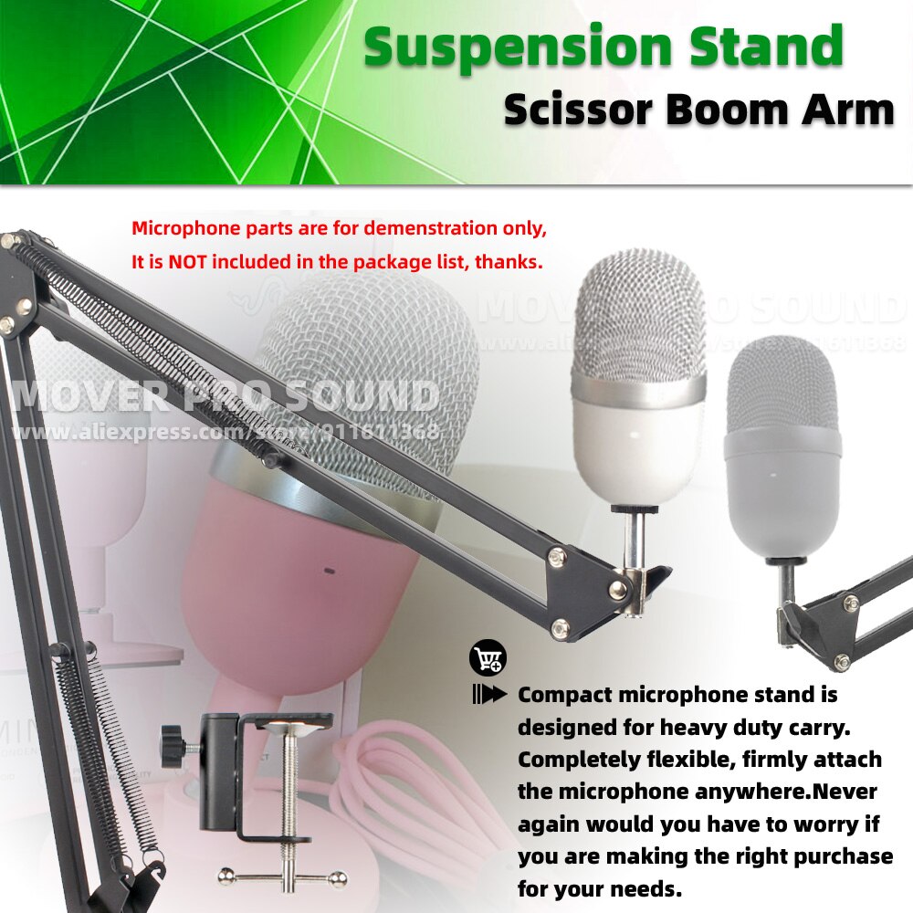 Support de Microphone suspendu à Clip de bureau, bras de flèche ciseaux pour Razer Seiren Mini support de micro de bureau, support en porte-à-faux