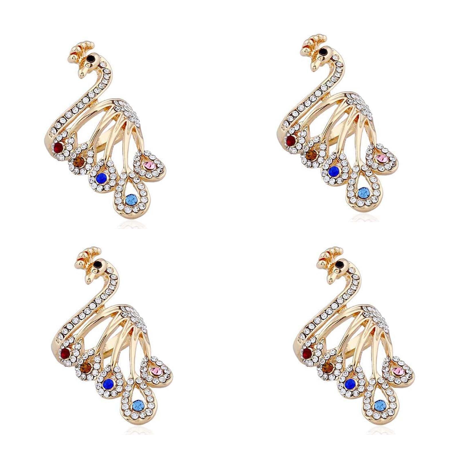 Adjustable Knitting Loop Crochet Loop Knitting Accessories 1/2/3/4/5Pcs Peacock Shape Ring Finger Wear Thimble Yarn Guides L1012: 4pc