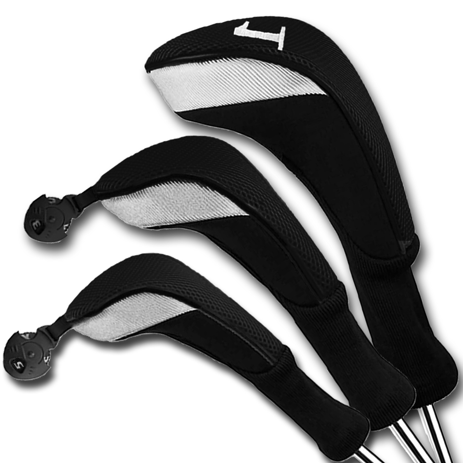 Langen Hals Golf Abdeckung Woods Head Covers Austauschbare Tag No.1 3 5 7 X für Fahrer Fairway Hybrid Zubehör