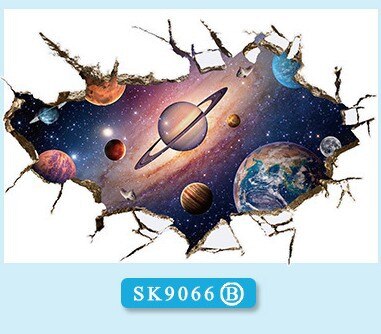 3D Astronaut Mysterious Space Moon Wall Sticker Bedroom Decor Home Wallpaper Living Room Background Decoration Stickers: PC9066B