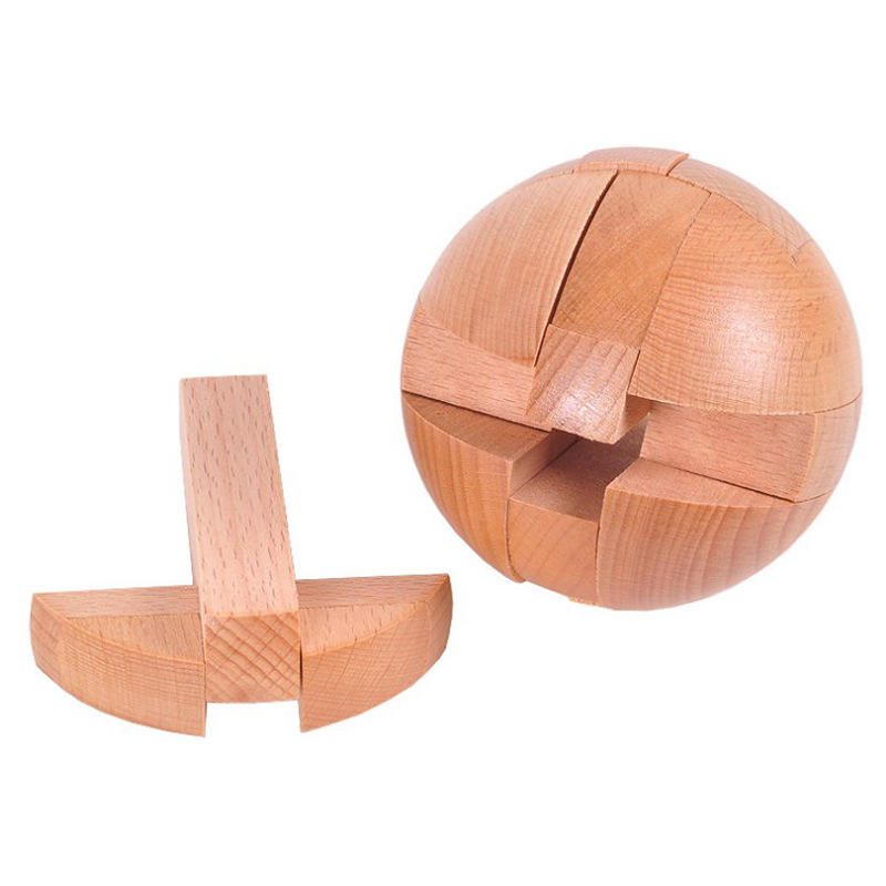 Kong-Ming-Schloss aus Buchenholz, Kugelpuzzle, Denkspiel, Schreibtischdekoration, handgefertigtes Kunsthandwerk, für Studenten, Freunde, Geburtstagsgeschenk