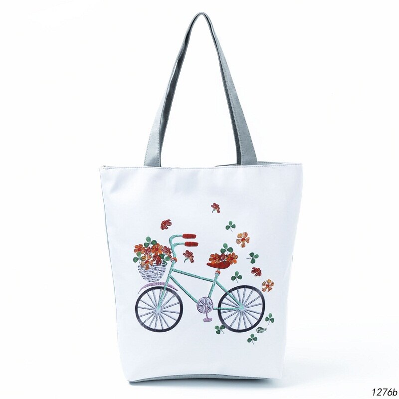 Miyahouse-sacs à main en toile avec motif floral, fourre-tout d'été, sac de plage, papillon, à une épaule Shopping: 01276b