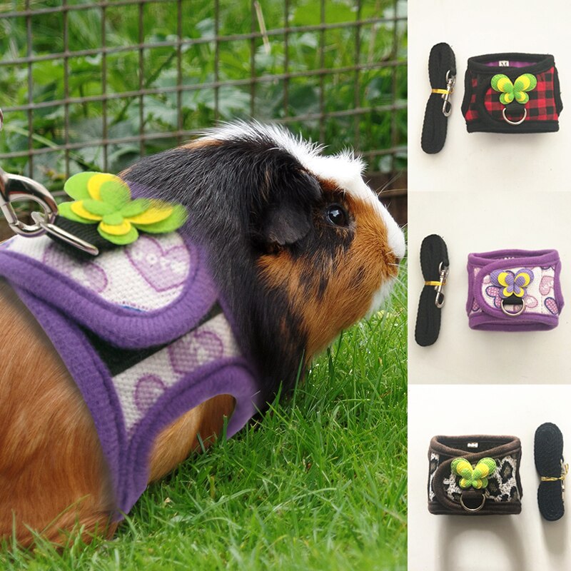 Hámster chaleco arnés ajustable correa de cerdo de Guinea Chinchilla rata ratones hurón Animal PEQUEÑO accesorios mascotas arnés