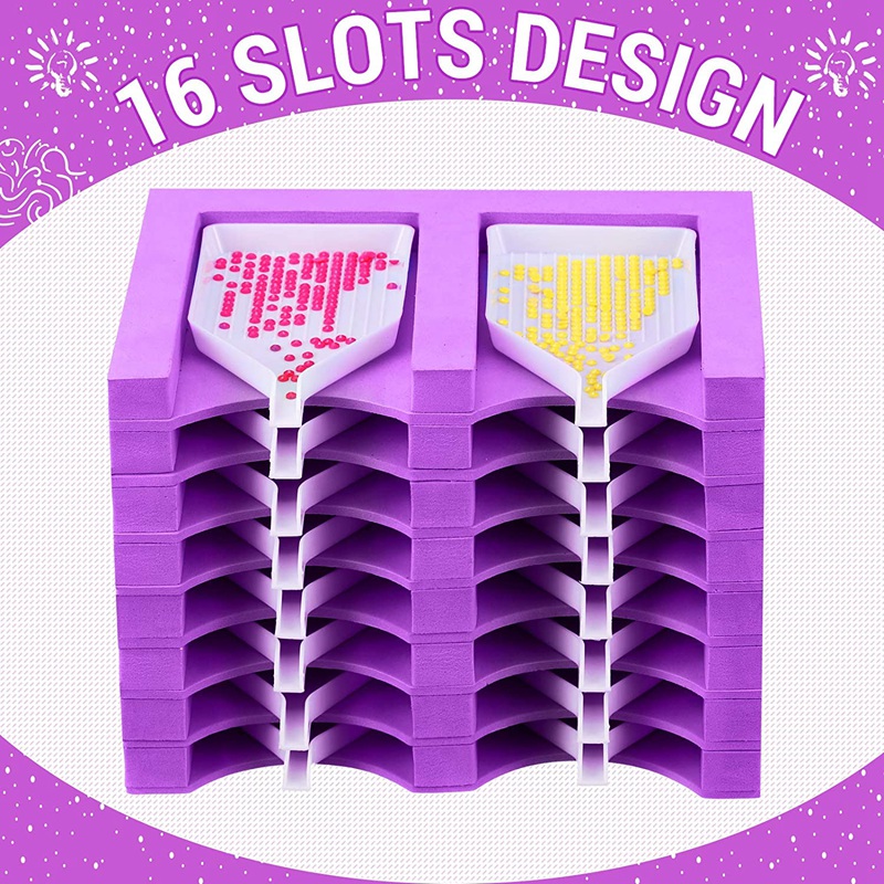 16 Slots Diamond Painting Tray Organizer Diamond Painting Accessories Tray Diamond Painting Tools Kits Organizer