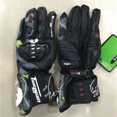 Furygan afs 19 motorhandschoenen van leer, draagbaar en ademend, lange knight-handschoenen van koolstofvezelbescherming