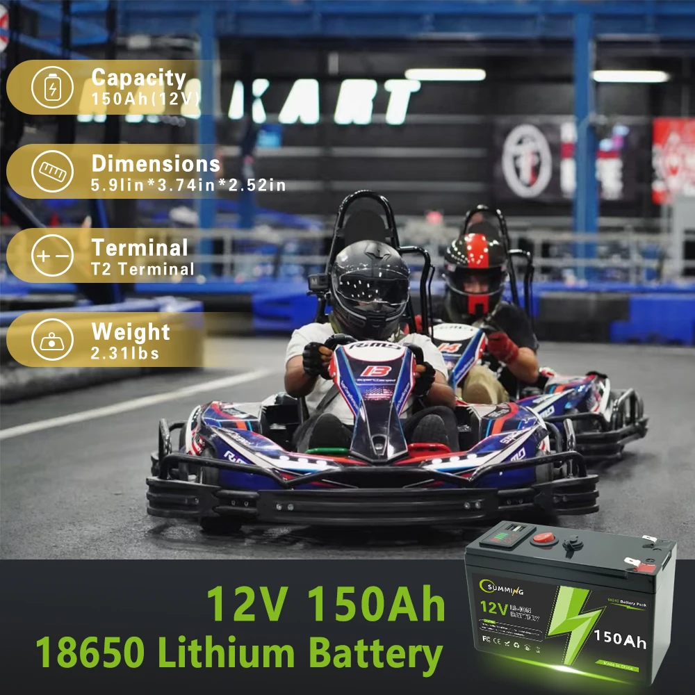 LiFePO4 12V 150Ah Akku, 4000+ Zyklen wiederaufladbare Lithiumbatterie, perfekt für Fahrt auf Spielzeug, Roller, Fischfinder, integriertes BMS