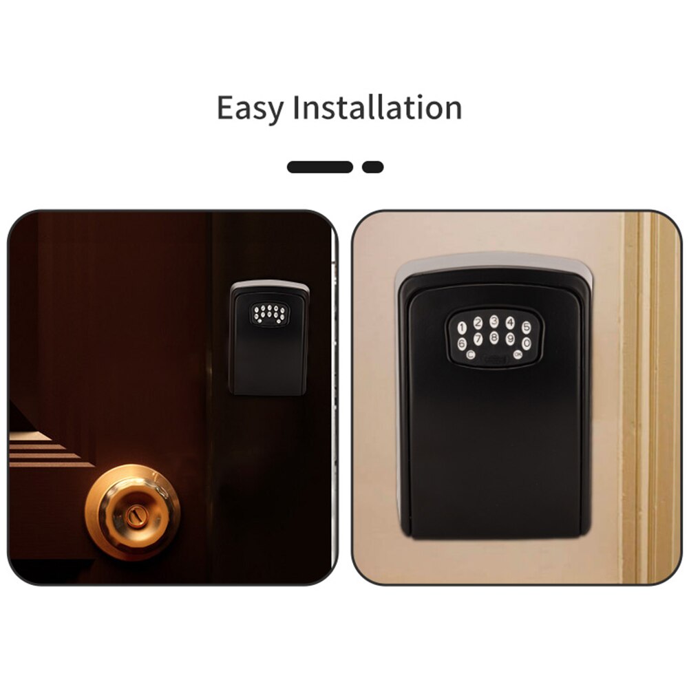 Smart Key Lock Box Tuya Wall Mount Smart Home Key Safe Box Weatherproof for Construction Sites Homestay Apartment