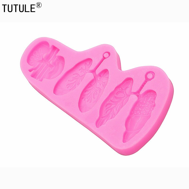 Lung mallen, Nier Siliconen Mal, Fondant, Chocolade, Snoep, Polymeer Klei, Ambacht, zeep Embedden, Cake Tool, longen en nieren siliconen mal