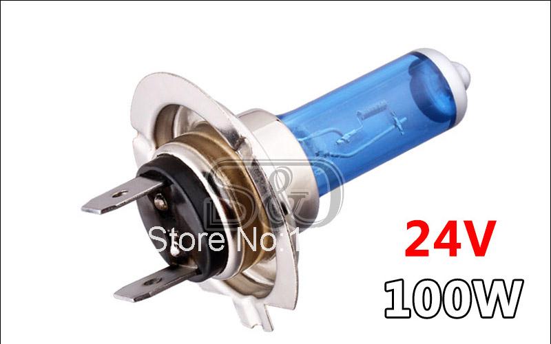 10pcs 24V H7 100W Halogen Bulb Super Bright Fog Lights High Power Car Headlight Lamps for Car Light Source parking White 5500K