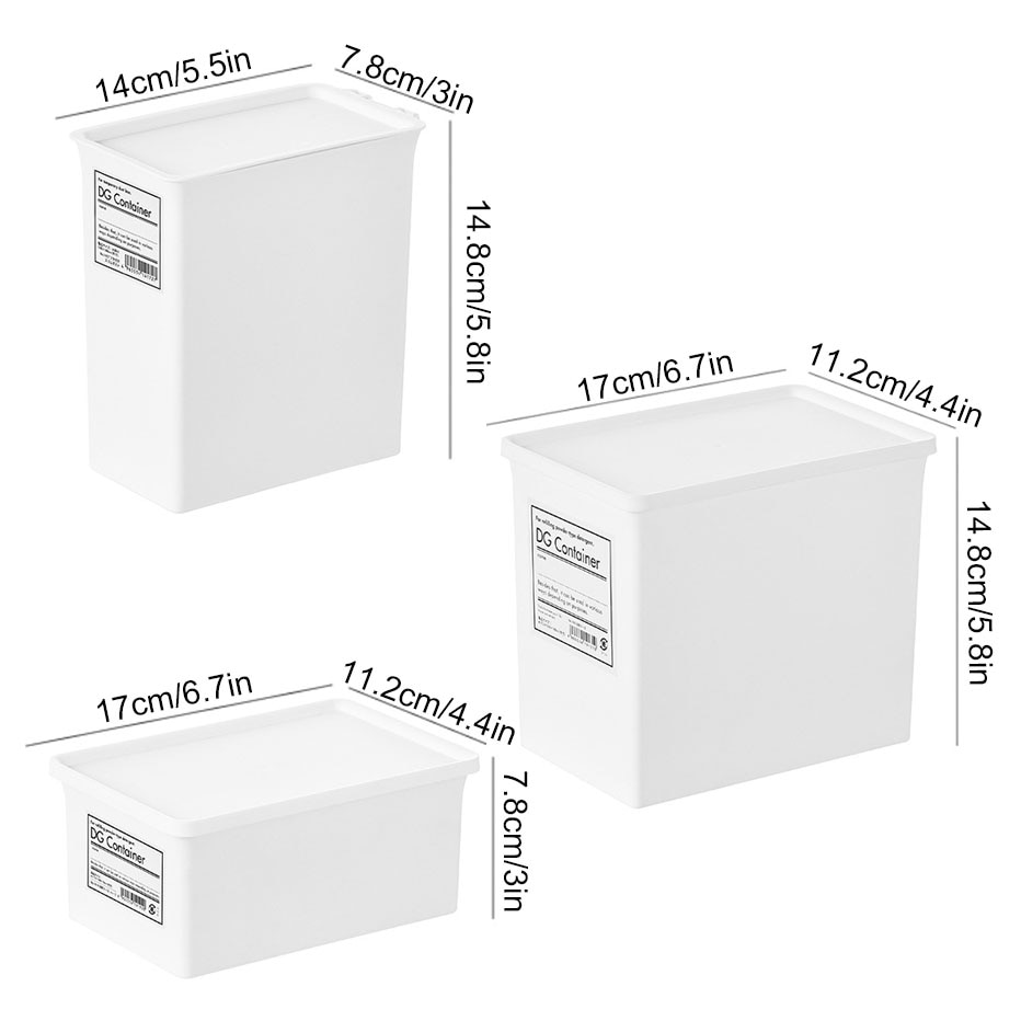 Laundry Room Storage Box Scent Booster Laundry Beads Powder Container Clothes Clips Case with Lid Organizer Box