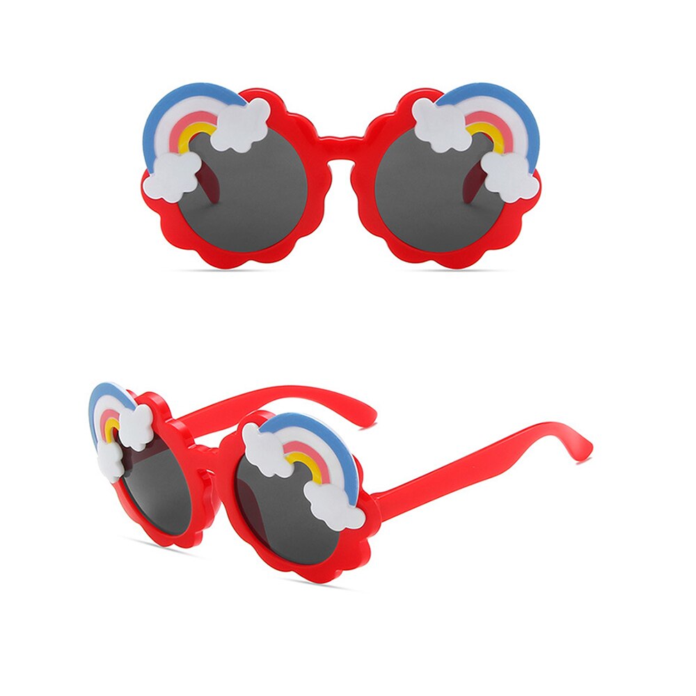 Children Cartoon Rainbow Round Frame Sunglasses Baby Girl Boy Sun Visor Mirror Outdoor Kid Summer Beach Vacation Glasses