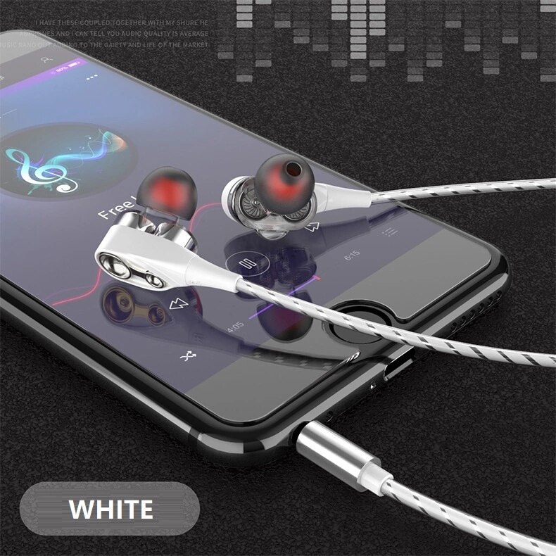 Bedrade Oortelefoon In-Ear Headset Oordopjes Bas Oordopjes Voor Iphone Samsung Huawei Xiaomi 8 9 10 3.5Mm Sport gaming Headset Met Microfoon: white
