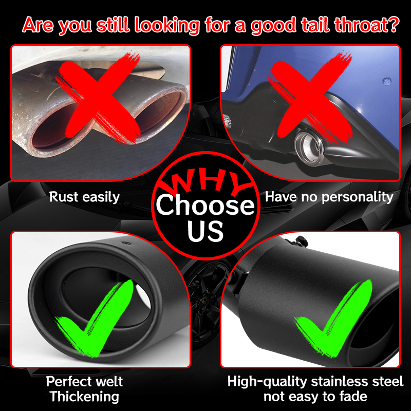 2.5 " sorte udstødningsrør til bil